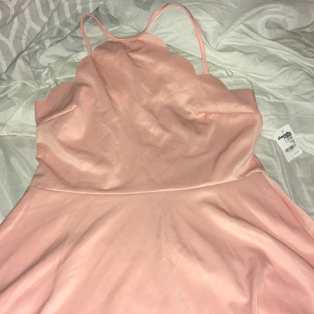 Blush pink Halter top skater dress